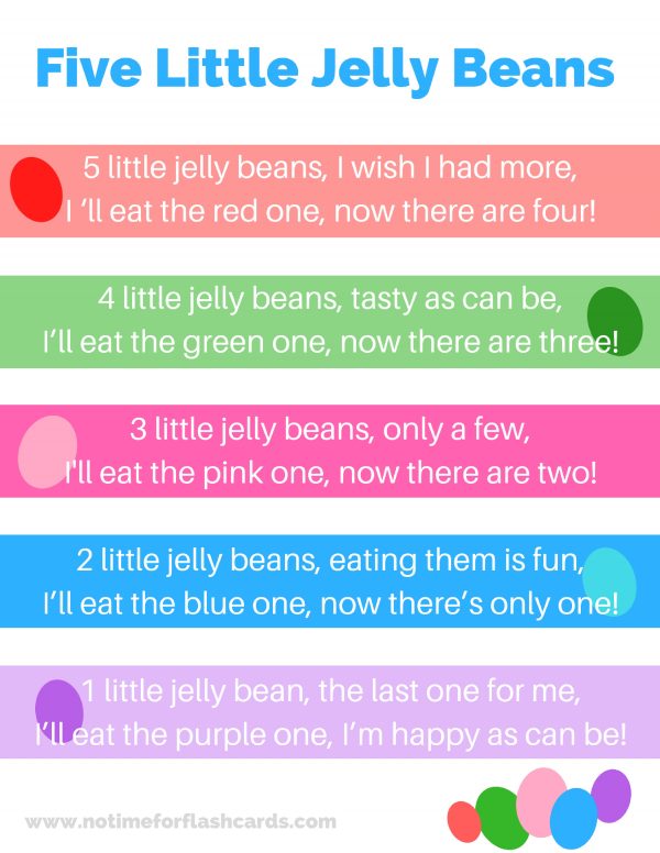 5 Little Jelly Beans fingerplay