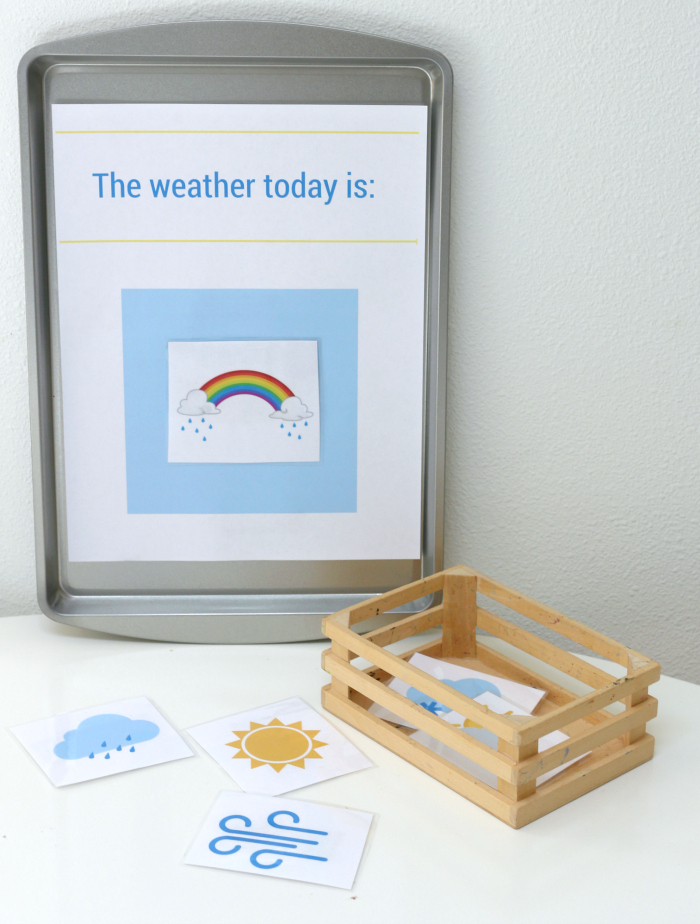 free printable magnetic weather station for preschool