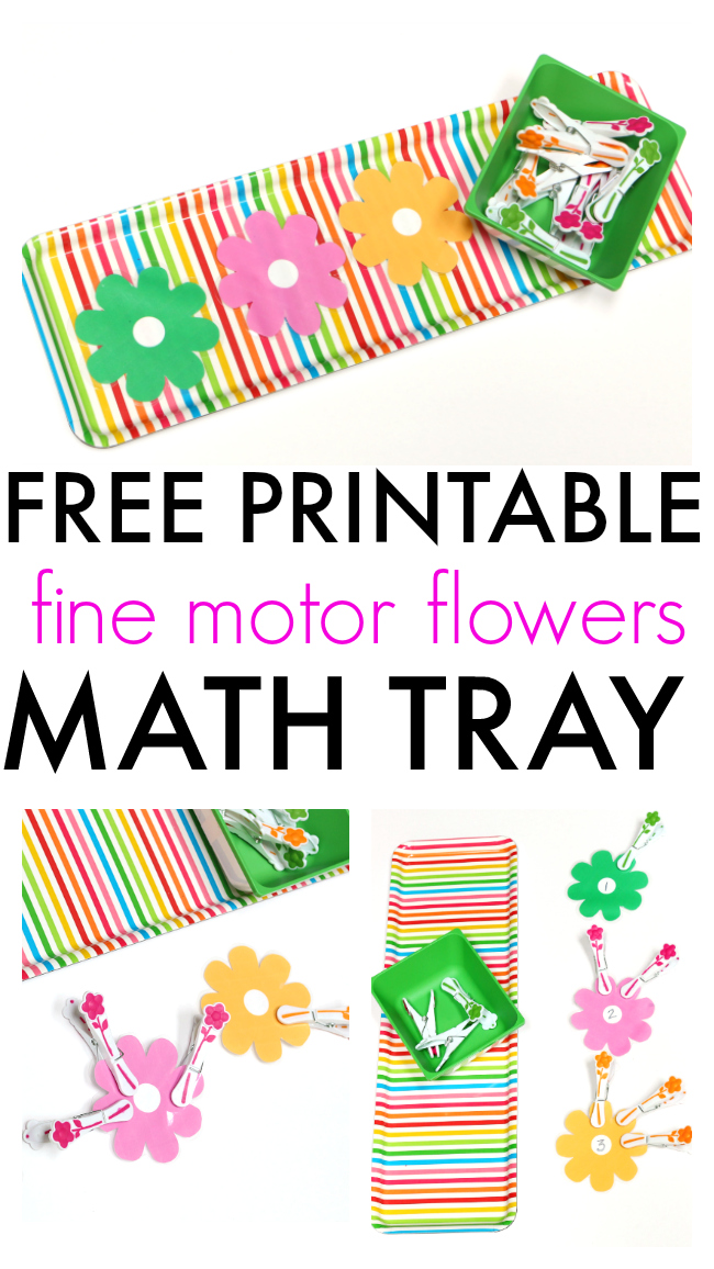 FREE PRINTABLE fine motor activity abd math tray preschool