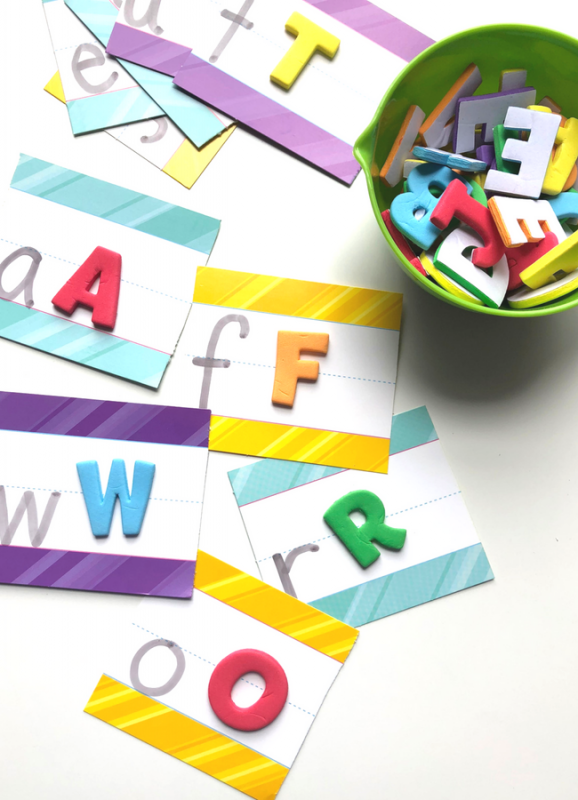Letter Matching with Stickers - No Time For Flash Cards