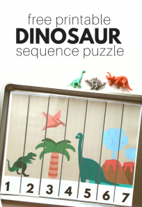 Printable dinosaur puzzle for preschool