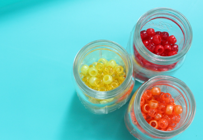 color sorting with a bead drop activity