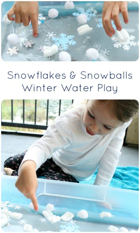 Snow activities for preschool snowflake sensory play