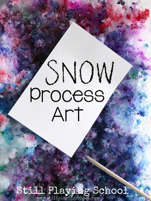 Preschool snow process art