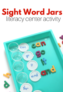 literacy center activity with sight words for kindergarten