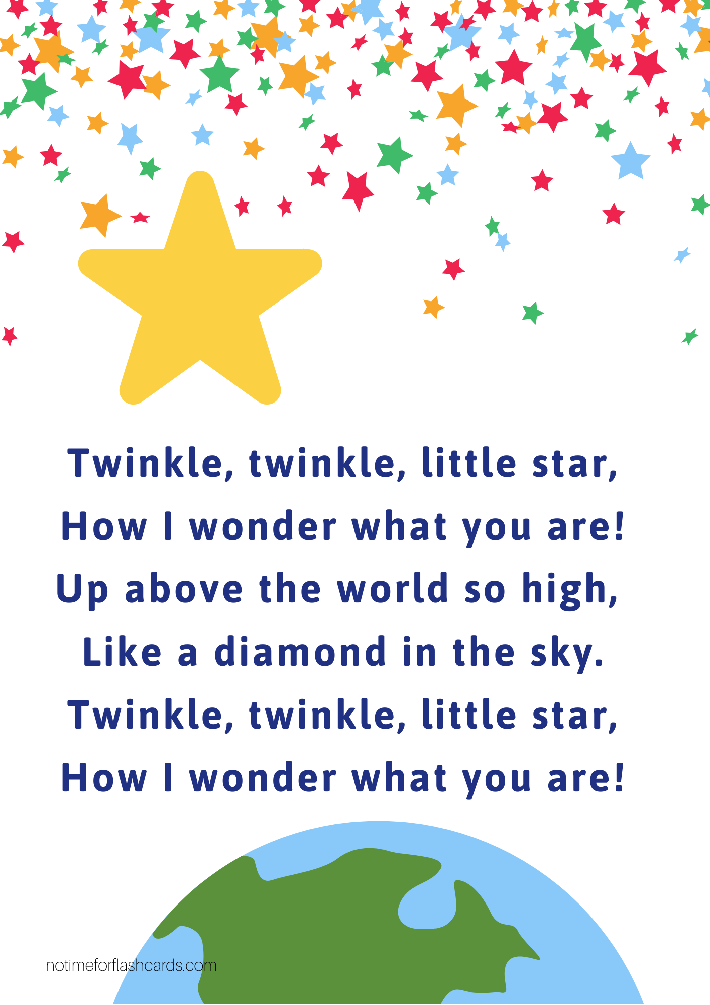 Twinkle Twinkle Little Star Lesson Plan - Free Printables - No Time For  Flash Cards