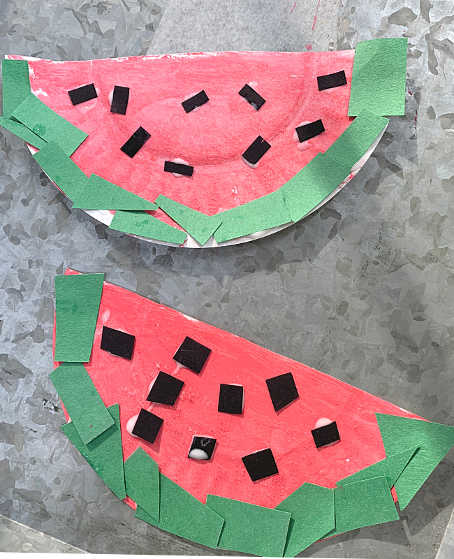 paper plate watermelon craft 10