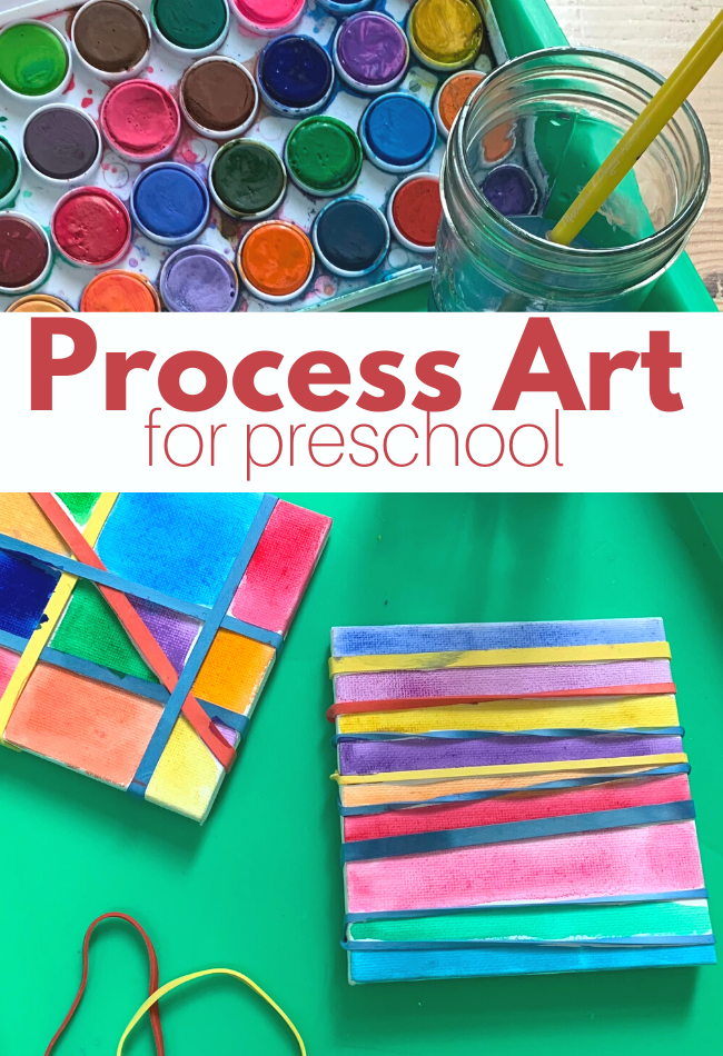 Rubber Band Resist - Preschool Process Art - No Time For Flash Cards