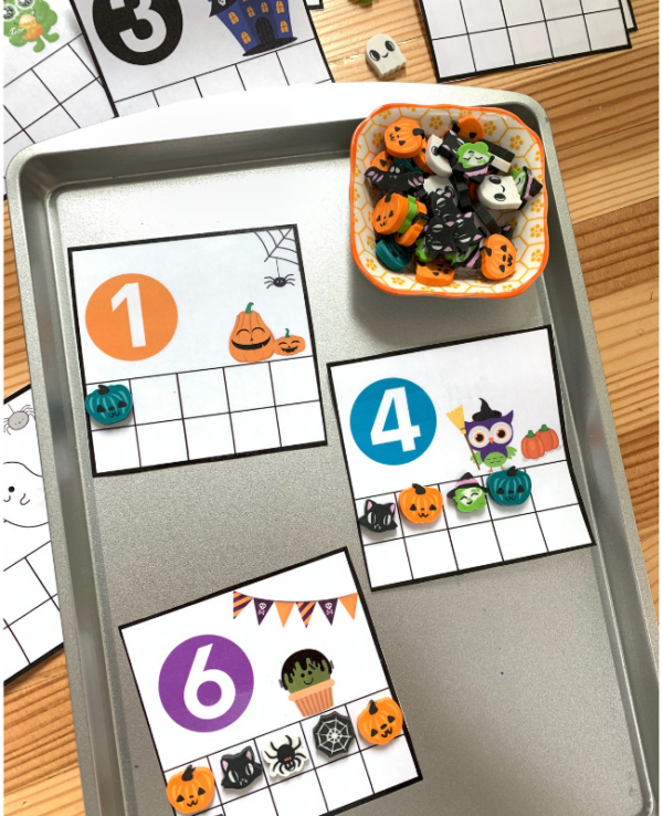 PreK Halloween Math Activity - No Time For Flash Cards