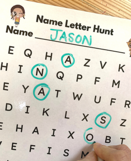 Name Letter Hunt- Free Printables - No Time For Flash Cards