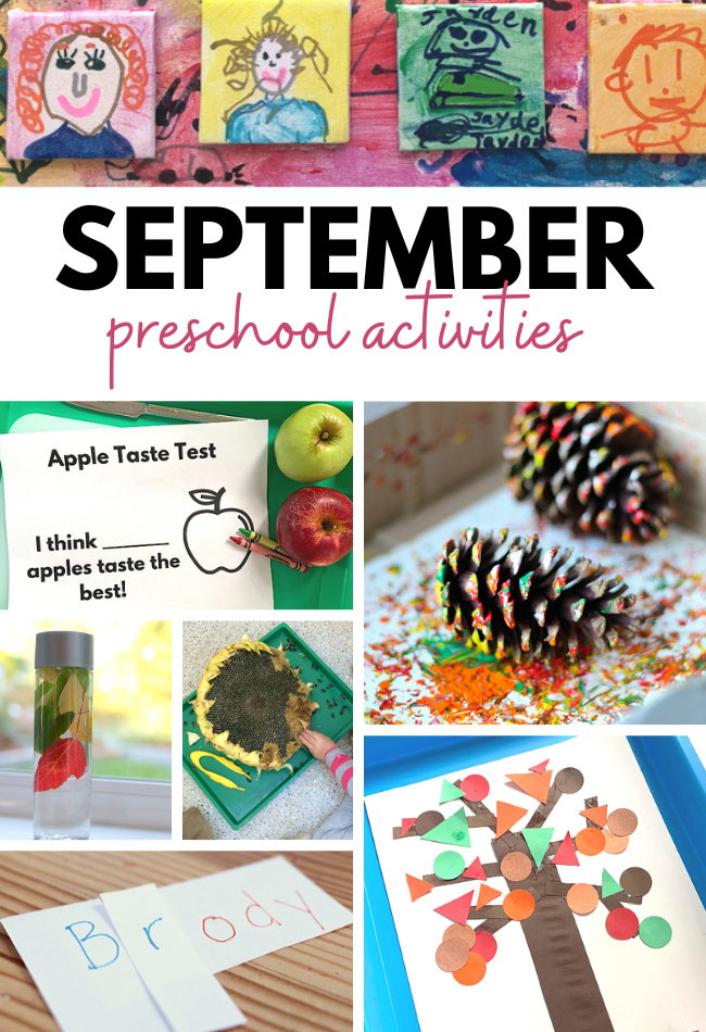 september preschool activities for 3 year olds, 4 year olds an 5 year olds