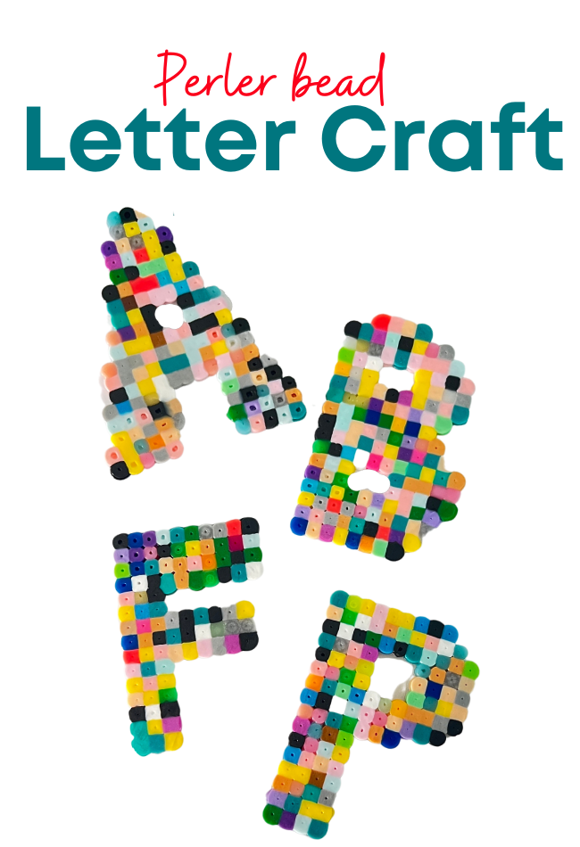 PreK Letter Craft - Make Letters With Perler Beads - No Time For Flash Cards